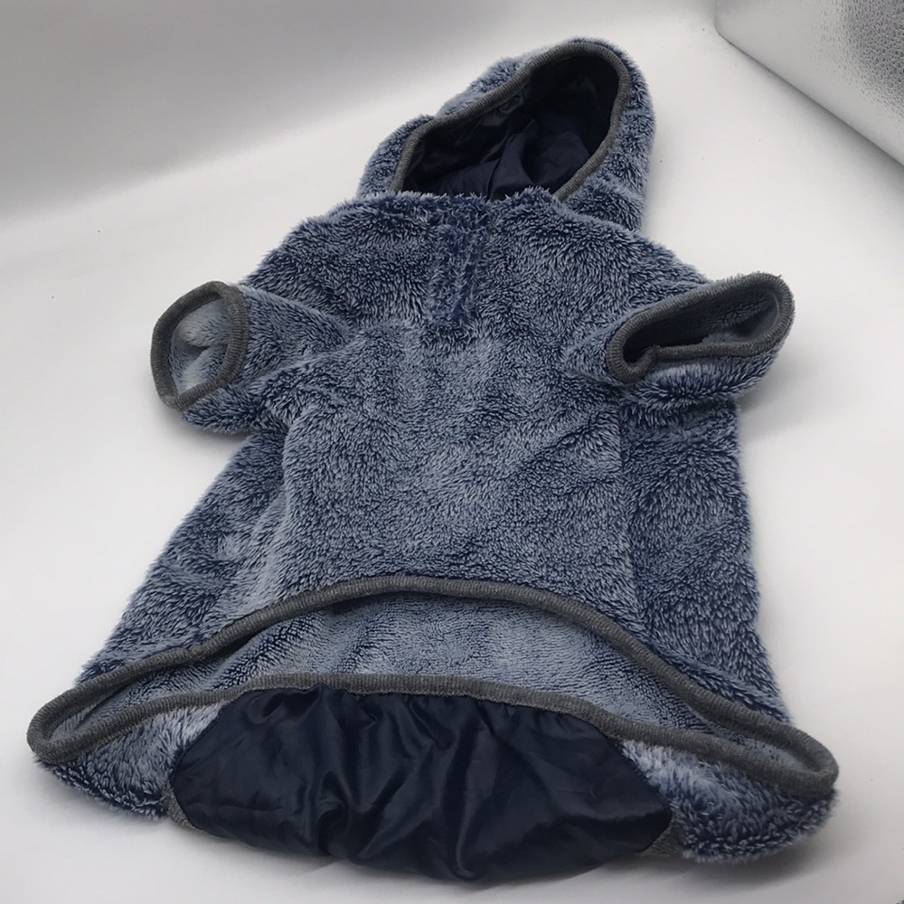 Top Paw Size Large Dog Navy Fleece w/Hood & Pocket Pullover - Picture 7 of 9